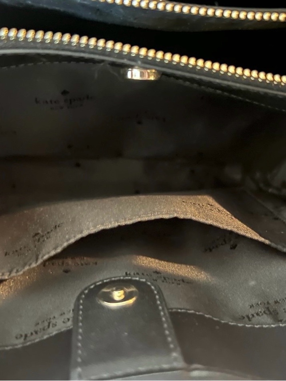 kate spade black pebbled leather knott carryall crossbody or great smaller purse - Picture 8 of 8